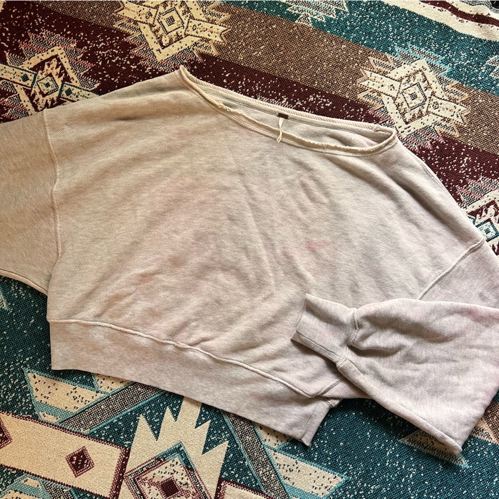 Free People Cropped Sweatshirt - Picture 3 of 11